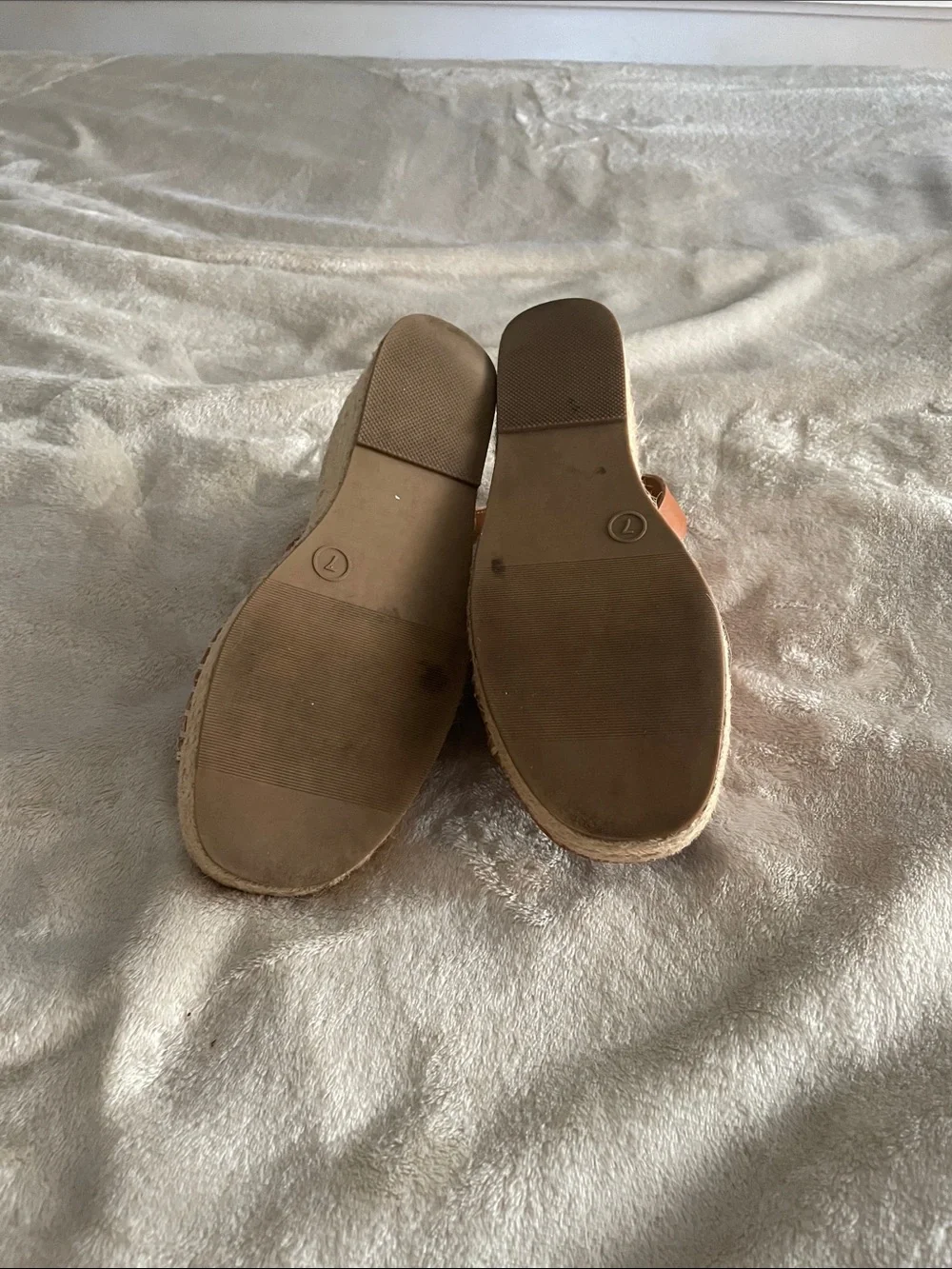 Universal Thread Brown Leather Espadrille Platform Slingback Sandals